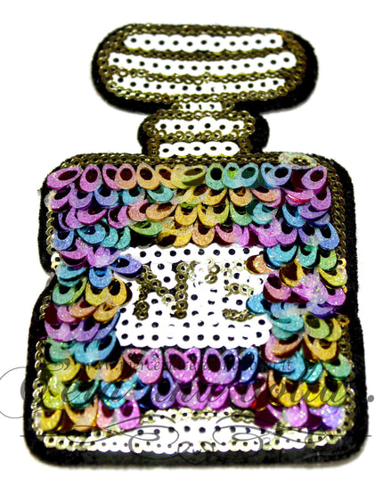 Toppa termo adesiva con paillettes applicate Perfume