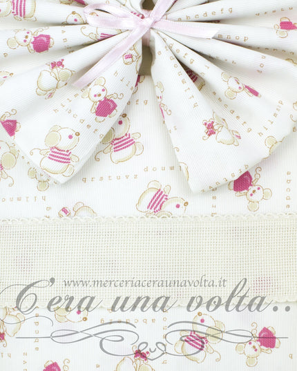 Lenzuolo da ricamare per culla topini