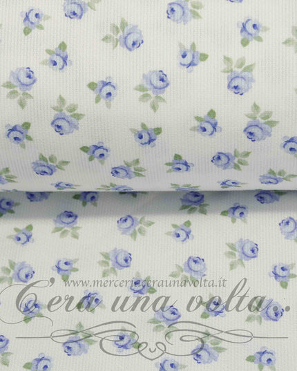 Tessuto Shabby Piquet Rose Azzurre