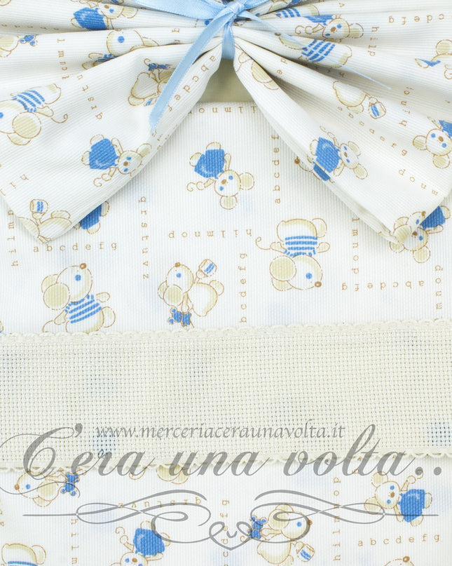 Lenzuolo da ricamare per culla topini