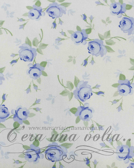 Tessuto Shabby Piquet Rose Azzurre