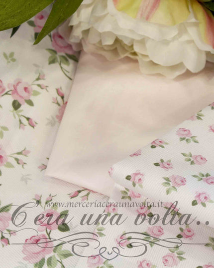 Tessuto Shabby Piquet Rose Rosa