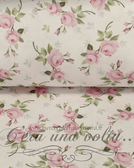 Tessuto Shabby Piquet Rose Rosa