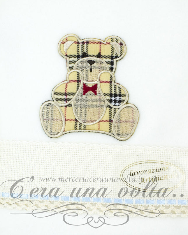 Copertina da ricamare per culla tartan
