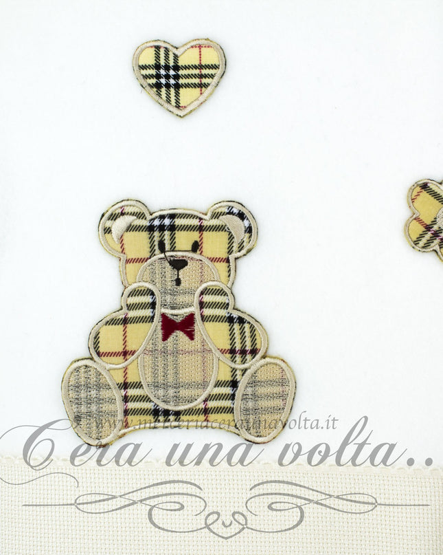 Copertina da ricamare per culla tartan