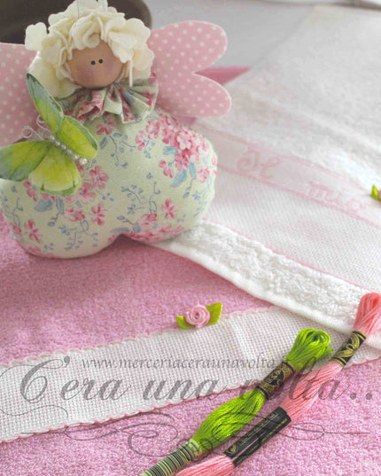 Set asilo da ricamare 2 pz Heart Rosa