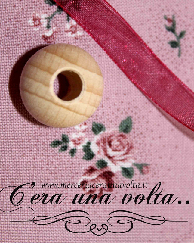 Perle con foro grande in legno cm 2