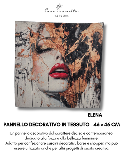 Pannello decorativo in tessuto – 46 × 46 cm (Volti femminili)