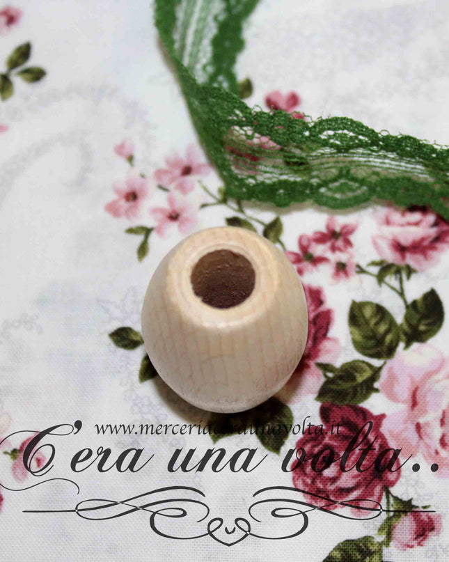 Perle ovali con foro grande in legno cm 4,5