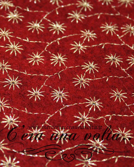 36 x 33 cm Feltro di lana ricamato Shining stars