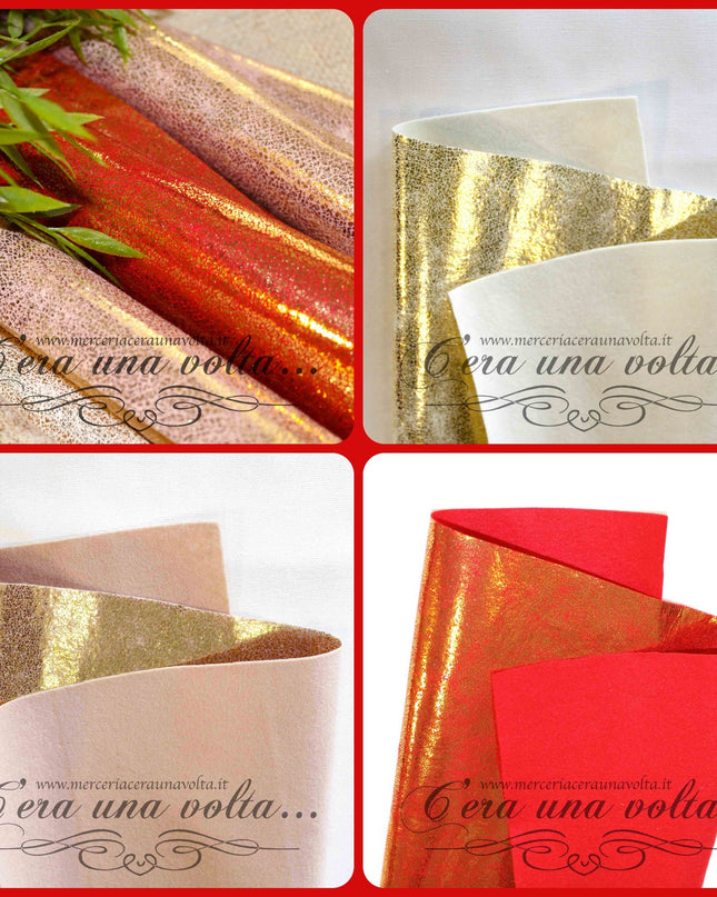 Cm 50 x 35 Pannolenci Cracklè Oro