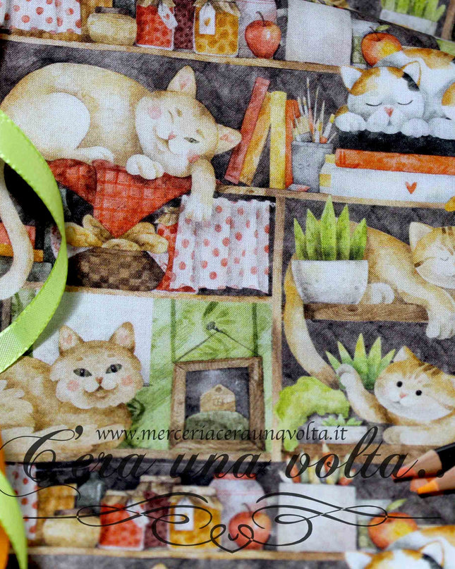 Tessuto con gatti