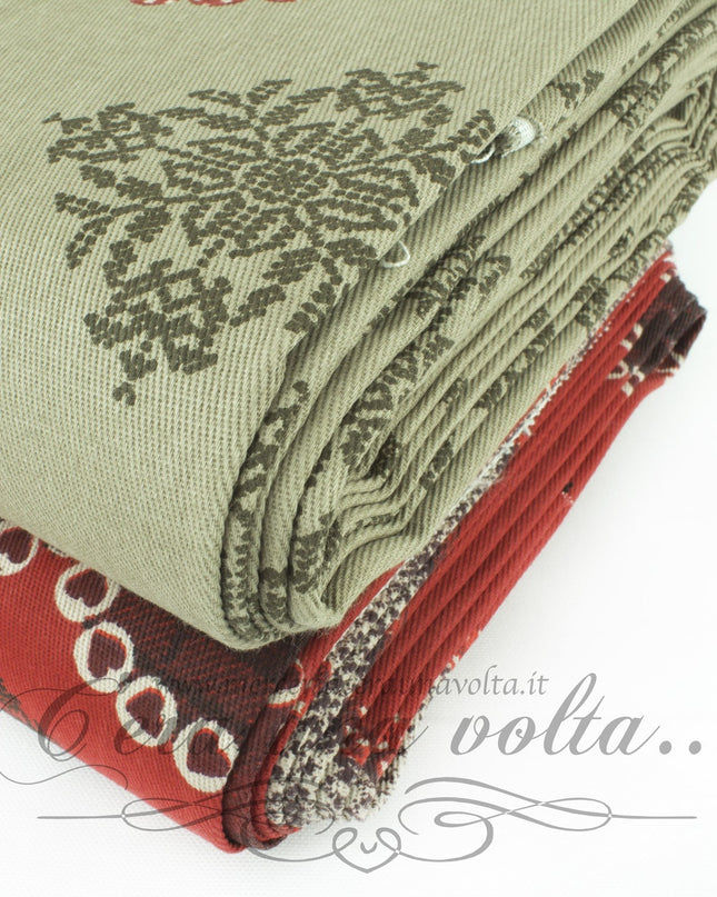 Tessuto cuori e renne