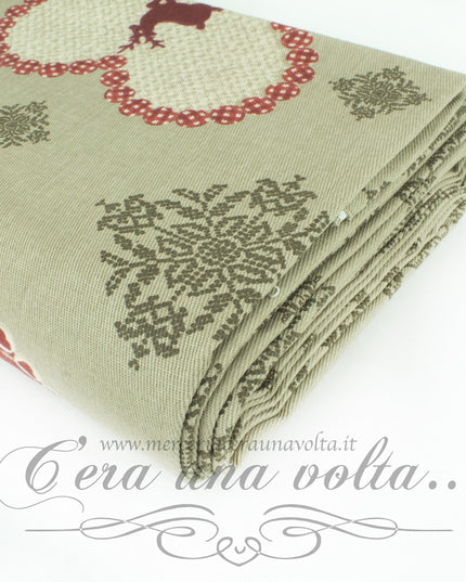 Tessuto cuori e renne