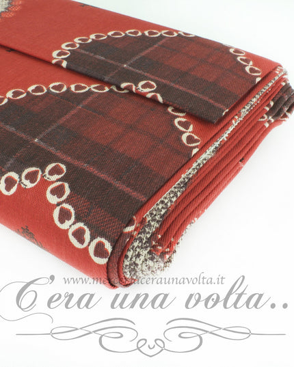 Tessuto cuori e renne