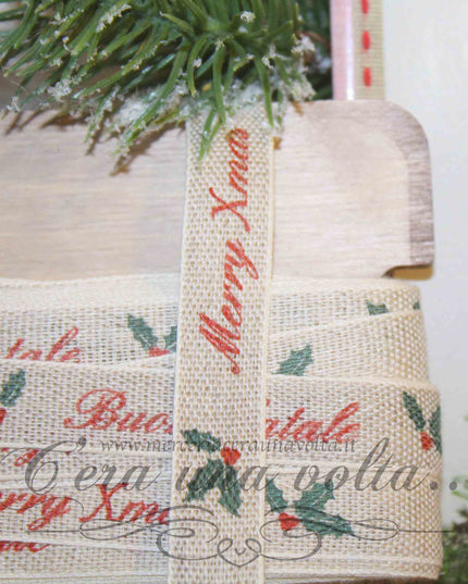 Nastro in Lino Buon Natale