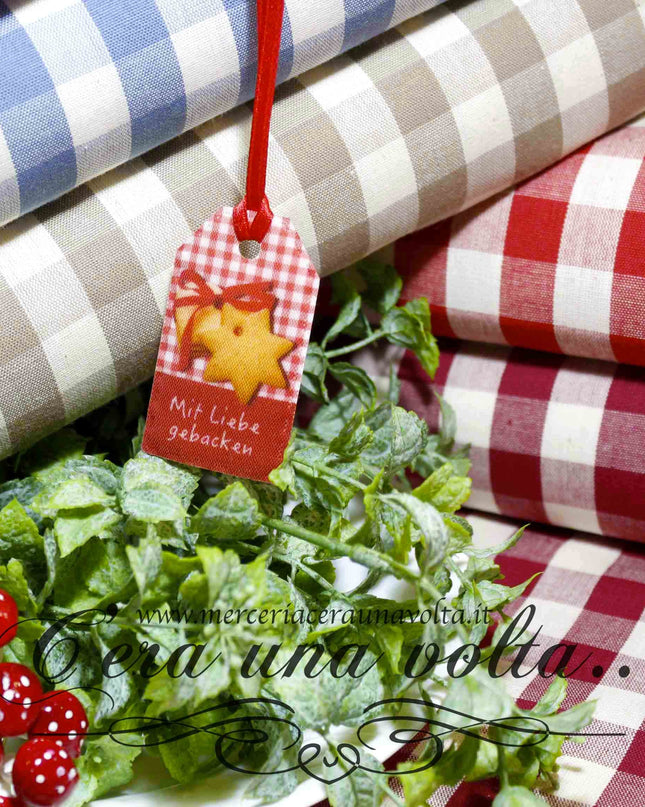 Tessuto in cotone country squares