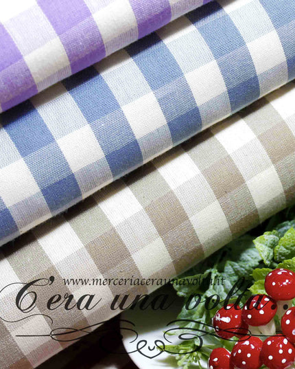 Tessuto in cotone country squares