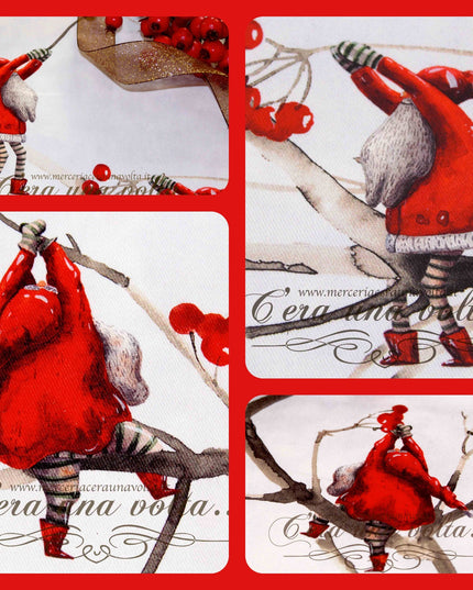 Tessuto Babbo Natale