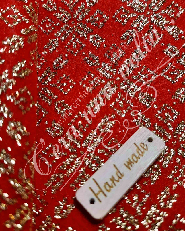 Cm 40 x 50 Pannolenci Glitter Stampato