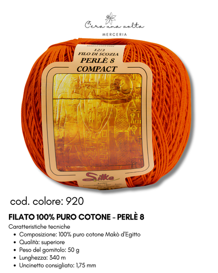 Filato 100% Puro Cotone - Perlè 5 e Perlè 8