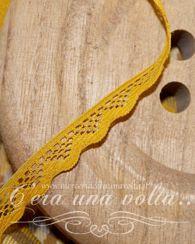 Pizzo in tulle Senape