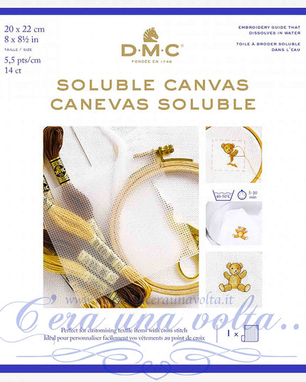 Soluble Canvas per ricamo 5,5 Pti/cm - 14 ct