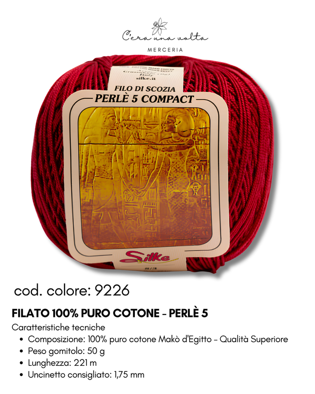 Filato 100% Puro Cotone - Perlè 5 e Perlè 8