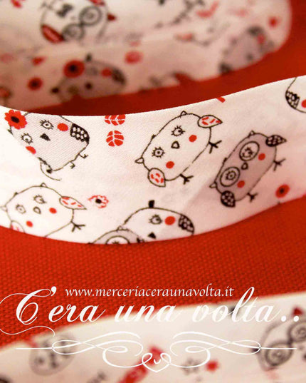 Sbieco di cotone Gufi