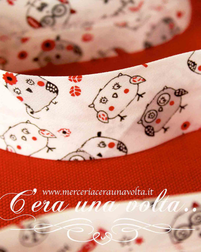 Sbieco di cotone Gufi