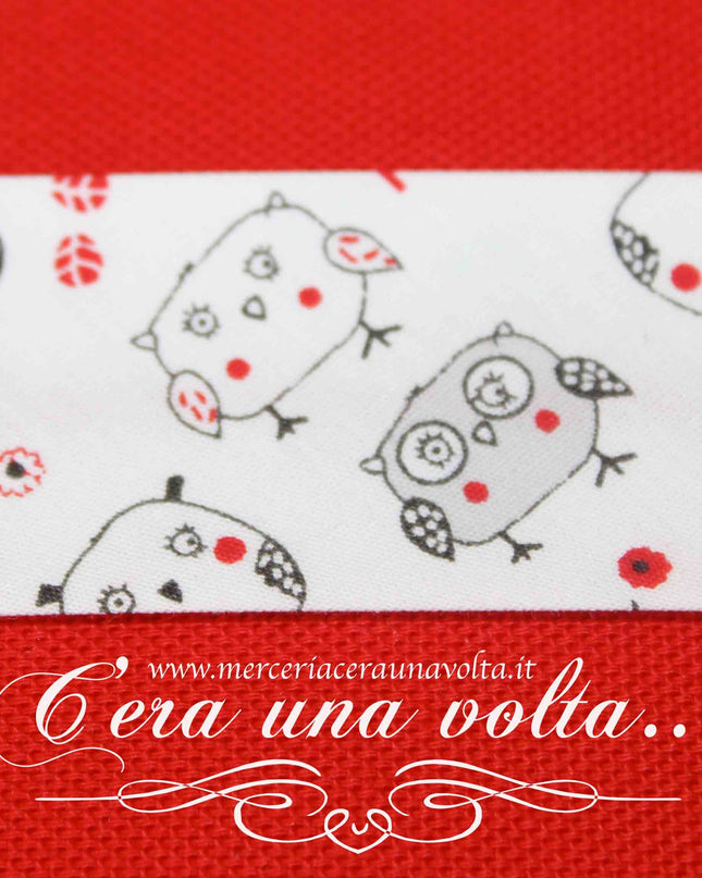 Sbieco di cotone Gufi