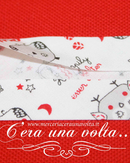 Sbieco di cotone Gufi