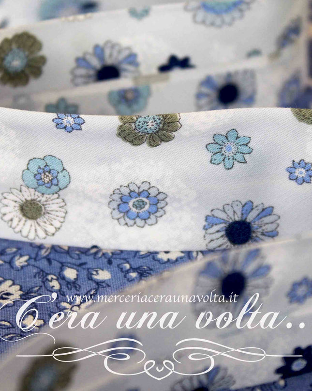 Sbieco di cotone Blue Flowers