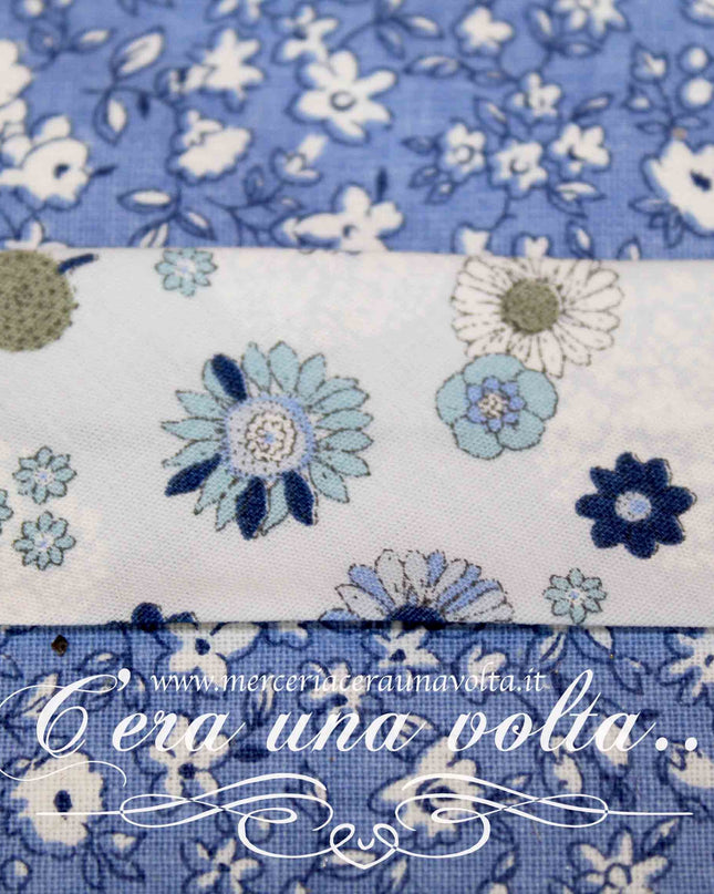 Sbieco di cotone Blue Flowers