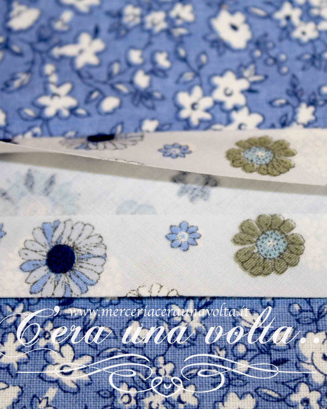 Sbieco di cotone Blue Flowers