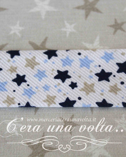 Sbieco in Cotone Piquet Fabric Starry Blu
