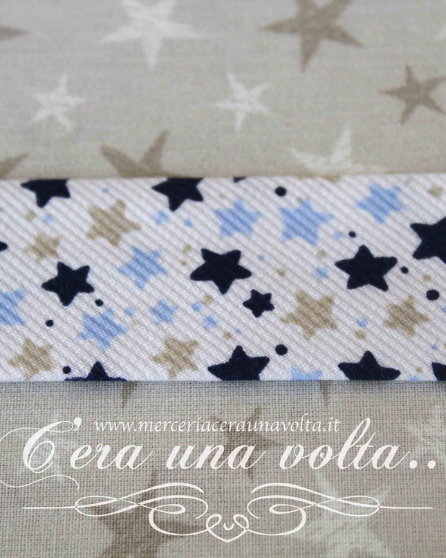 Sbieco in Cotone Piquet Fabric Starry Blu