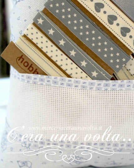 Set asilo 3 pz da ricamare Blue Fox