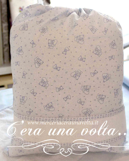 Set asilo 3 pz da ricamare Blue Fox