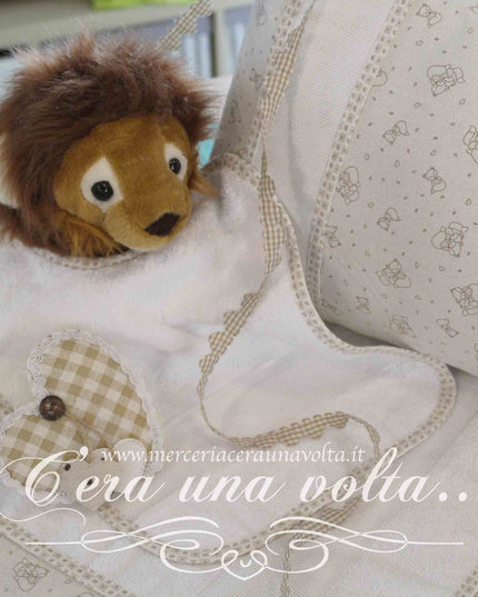 Set asilo 3 pz da ricamare Beige Fox