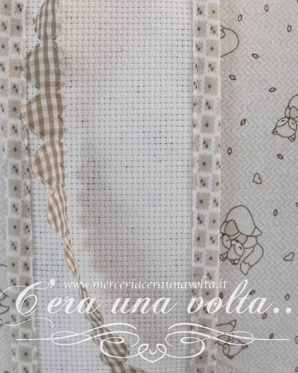 Set asilo 3 pz da ricamare Beige Fox