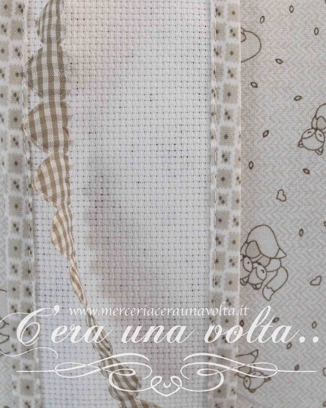 Set asilo 3 pz da ricamare Beige Fox