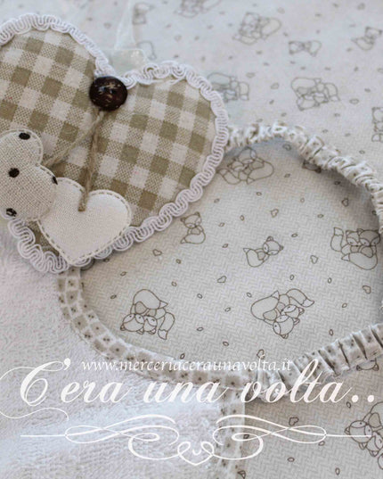 Set asilo 3 pz da ricamare Beige Fox