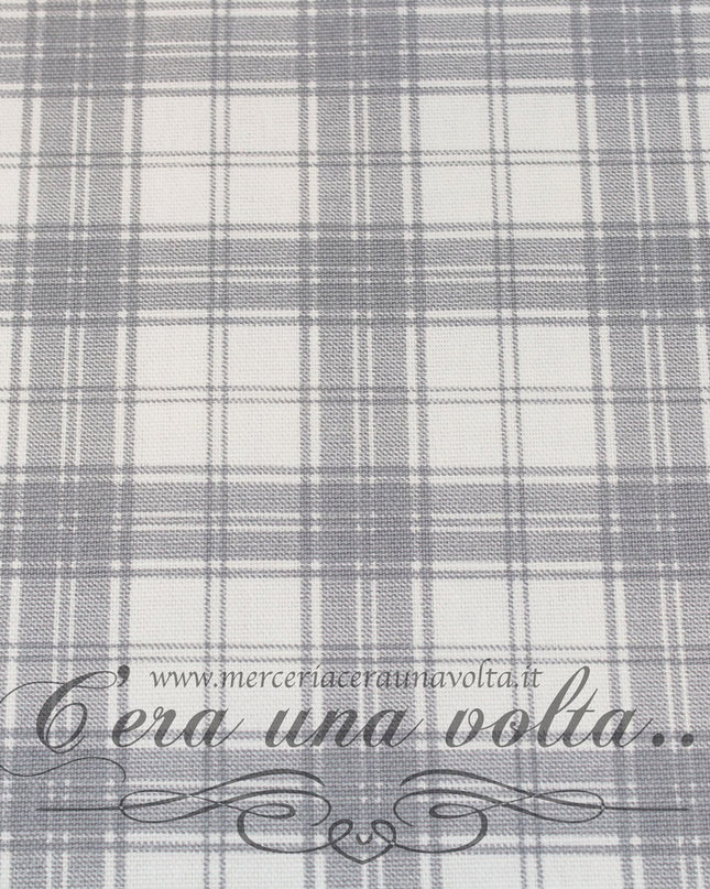 Cm 140 x cm 85 Scampolo Tessuto Finestrato Country Grigio