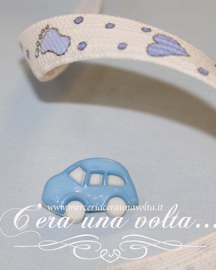 Bottone a forma di Auto Azzurro