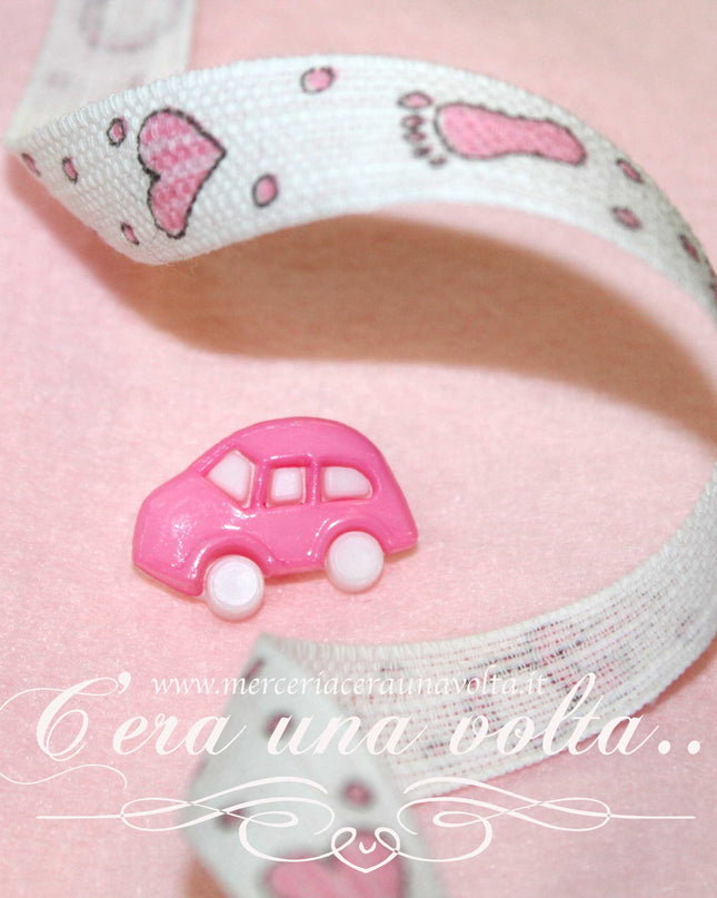 Bottone a forma di Auto Rosa