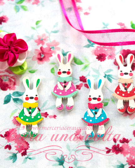 Set 4 Bottoni Decorativi Bunny