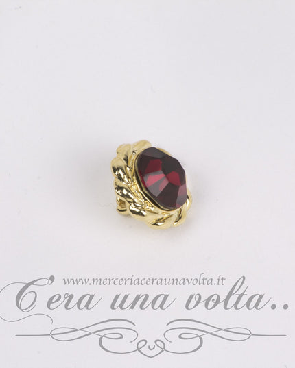 Bottone gioiello fiore Rosso