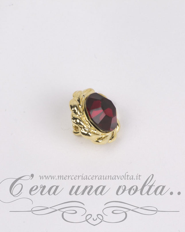 Bottone gioiello fiore Rosso