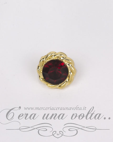 Bottone gioiello fiore Rosso